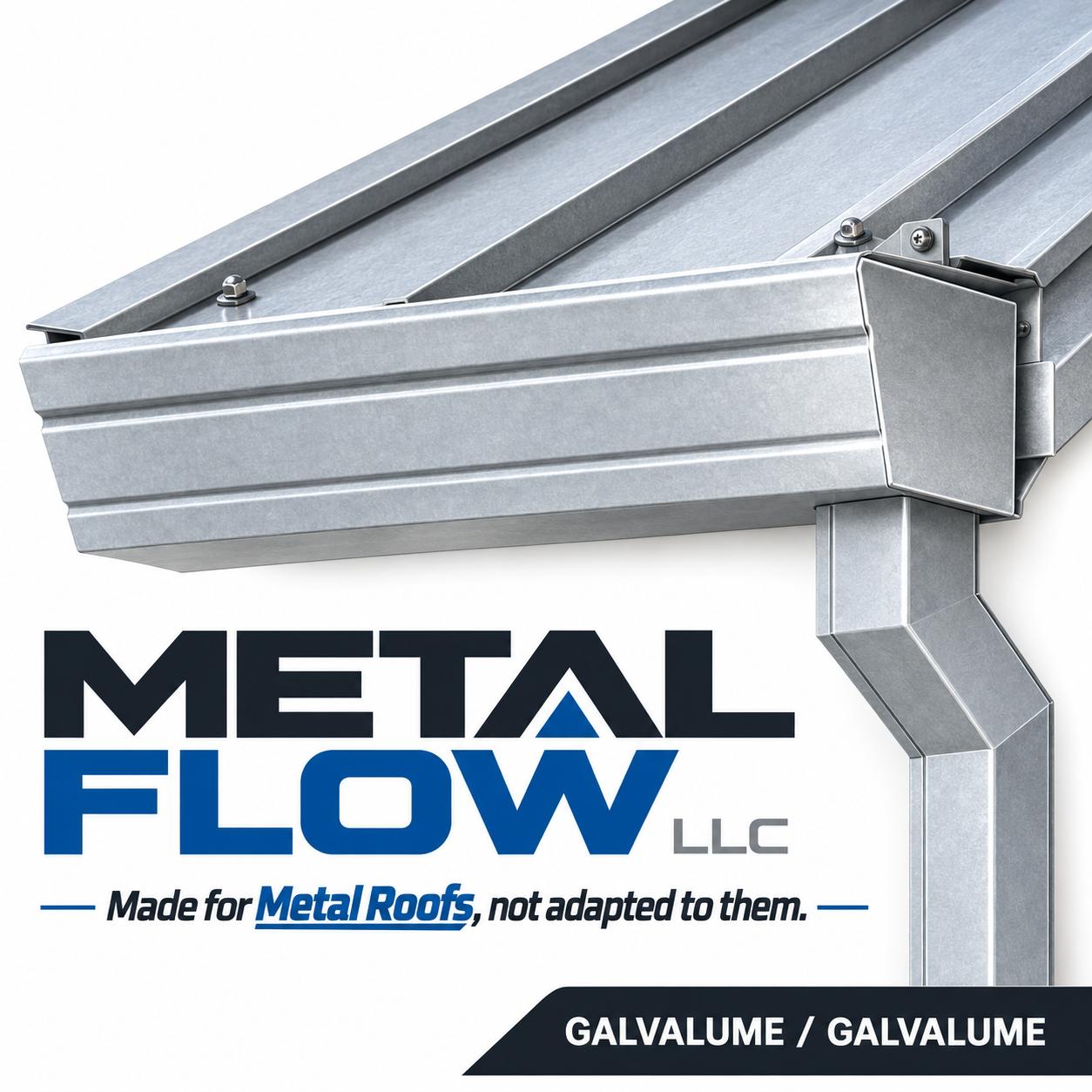Galvalume metal roof and gutter combination