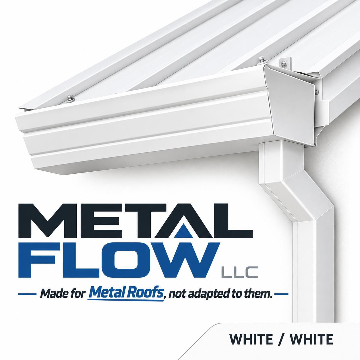 White / White metal roof and gutter combination